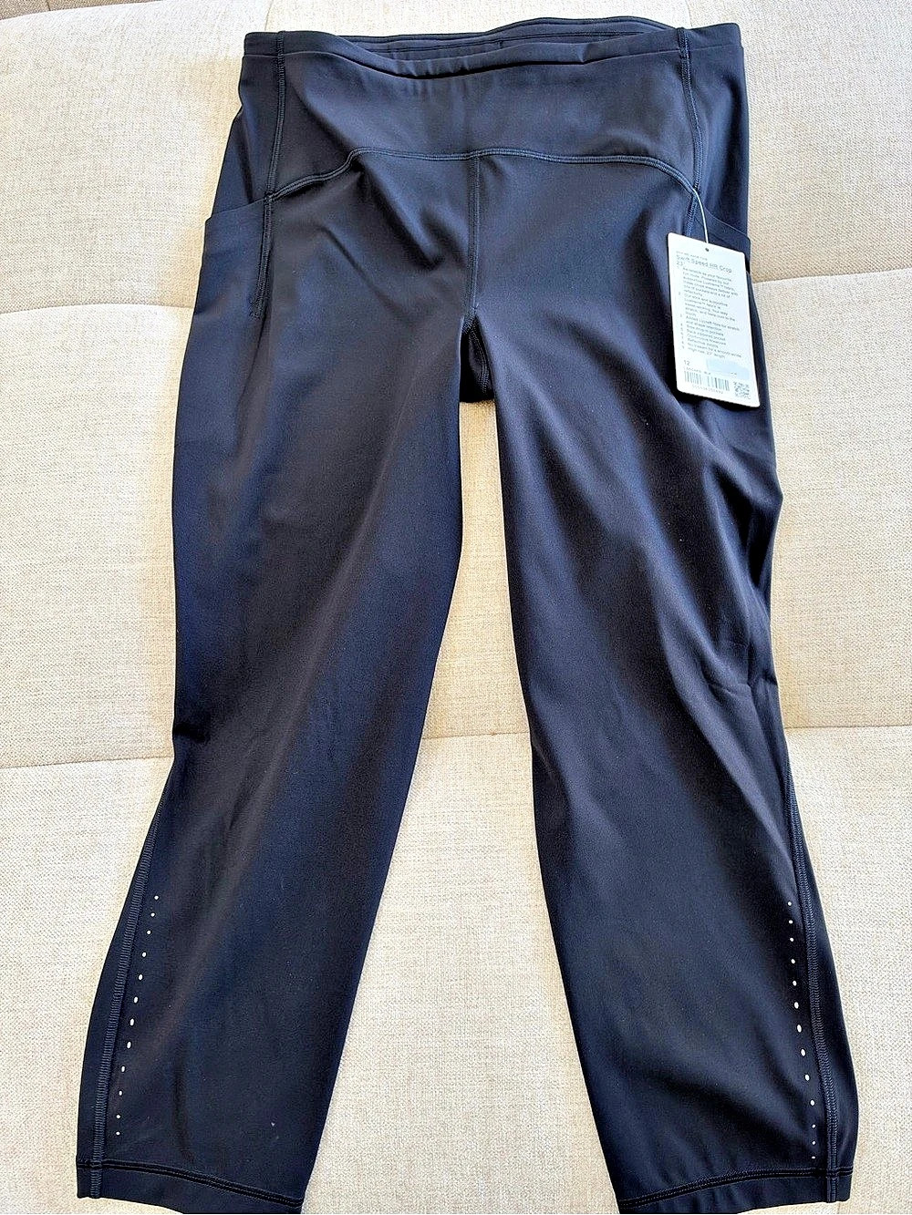 lululemon Swift Speed HR Crop 23" Black Size 12 NWT